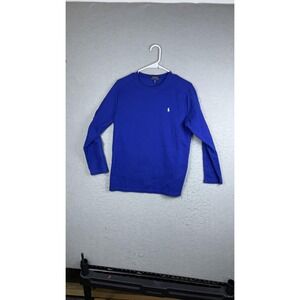 Polo Ralph Lauren Shirt Boys XL‎ 18-20 Blue Long Sleeve Waffle Knit Pony Logo